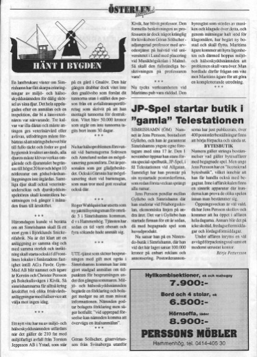 Artikel i Österlen Magasinet november 1993.