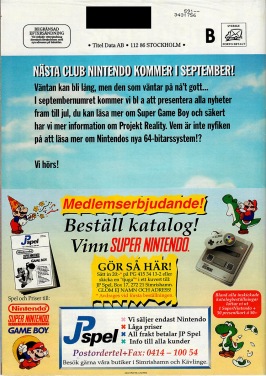 Annons i Club Nintendo nr. 2/1994 som uppmanar medlemmar att beställa katalogen.